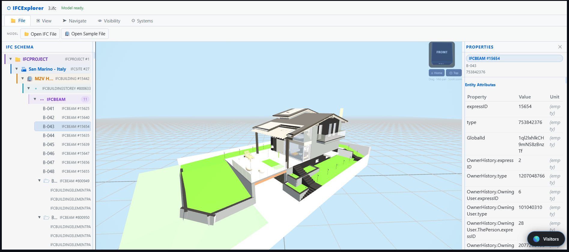 IFCExplorer Web Viewer Screenshot